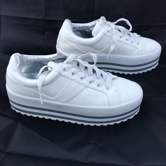 zara platform sneakers white